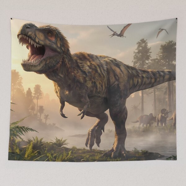 Item preview, Epic Prehistoric Dinosaur World Jurassic Landscape Art designed and sold by ART ATTACK ZONE.