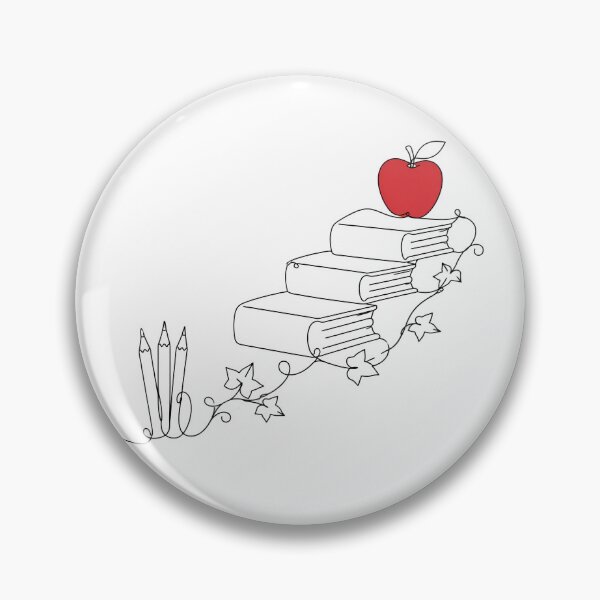 Item preview, Teacher Appreciation Minimalist Stacked Books Apple Continuous Line designed and sold by chattsuede.