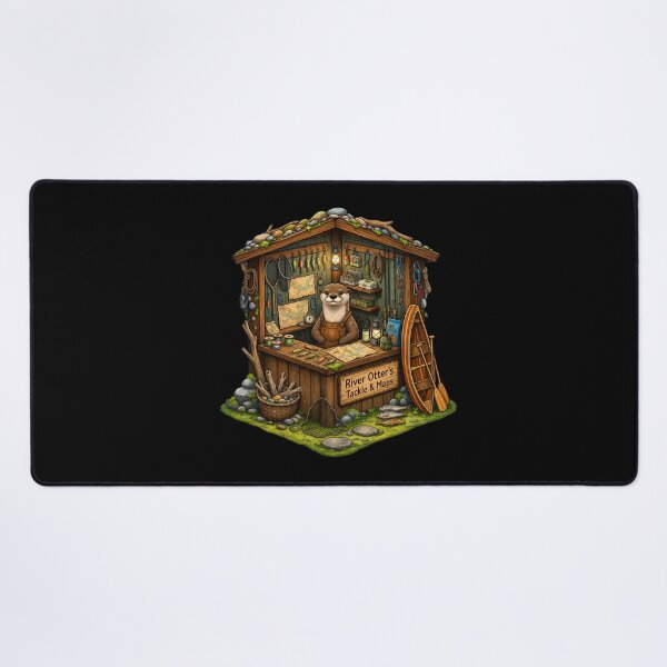 Item preview, River Otter's Tackle & Maps | Fantasy Fishing Shop | Woodland Otter | Canoe Adventure | Cozy Outdoor Market designed and sold by MrDev.