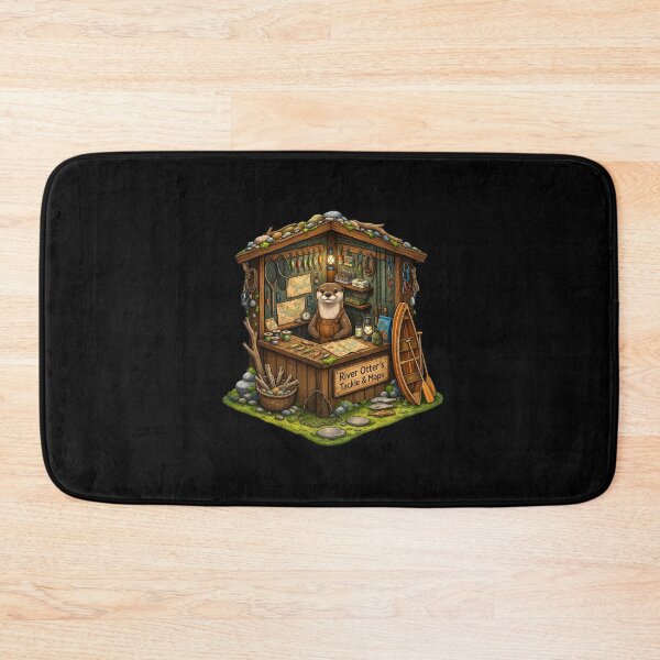 Item preview, River Otter's Tackle & Maps | Fantasy Fishing Shop | Woodland Otter | Canoe Adventure | Cozy Outdoor Market designed and sold by MrDev.