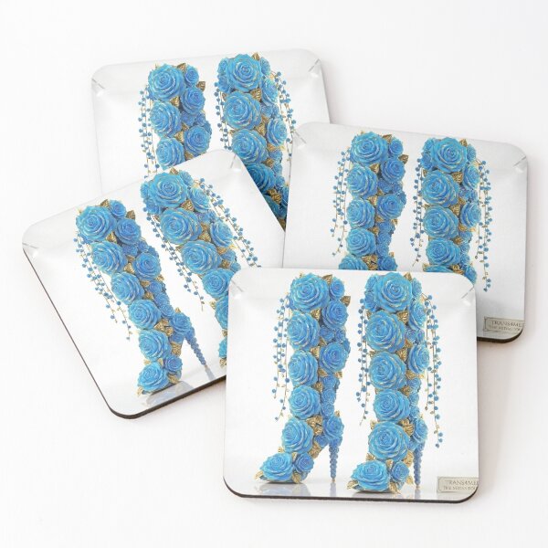 Item preview, Elegant Floral Blue Rose Luxury High Heel Boots  designed and sold by Trans4med.