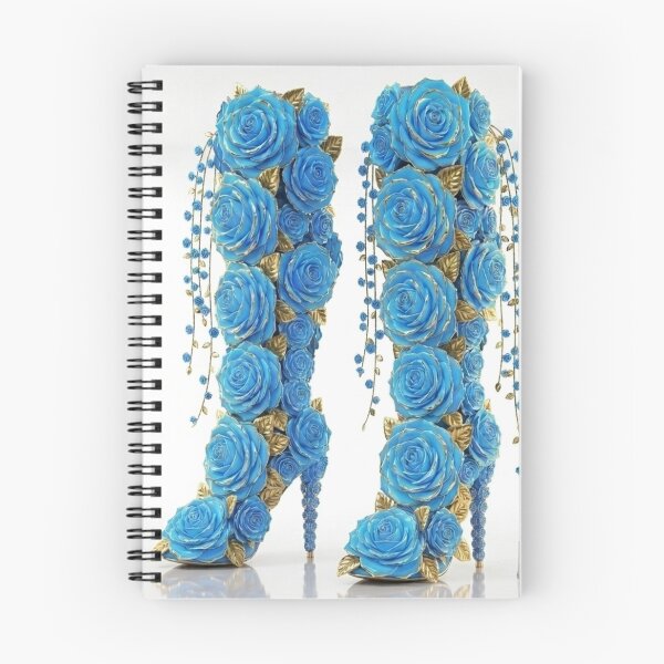Item preview, Elegant Floral Blue Rose Luxury High Heel Boots  designed and sold by Trans4med.