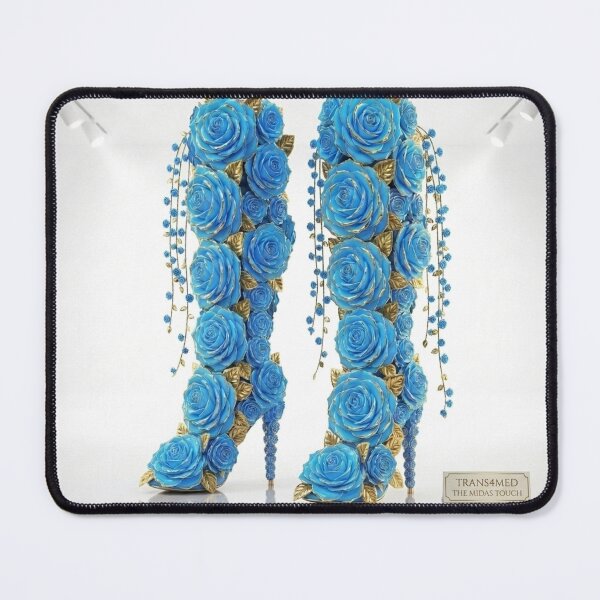 Item preview, Elegant Floral Blue Rose Luxury High Heel Boots designed and sold by Trans4med.