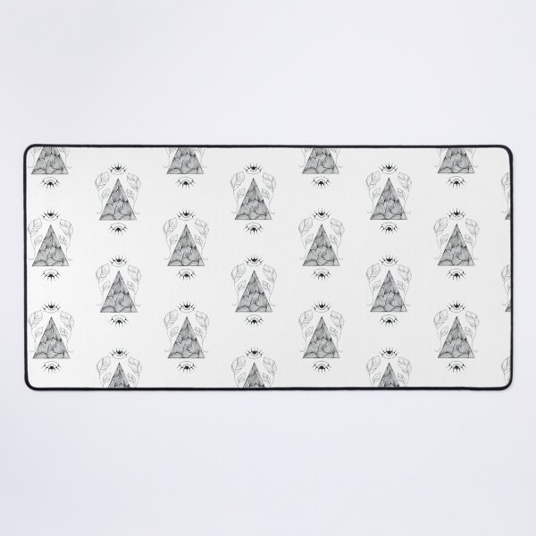 Item preview, Surrealist triangle with lines, leaves and to eyes designed and sold by ArtedeSer.