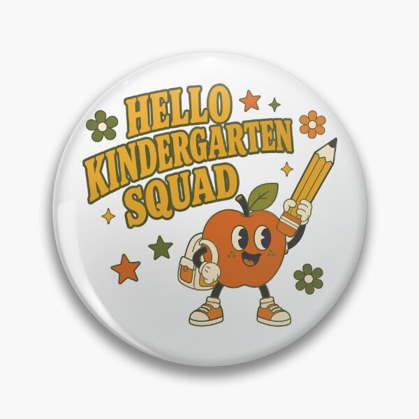 Item preview, Hello Kindergarten Squad Groovy Cartoon Apple Mascot designed and sold by chattsuede.
