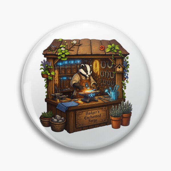 Item preview, Badger's Enchanted Forge | Fantasy Blacksmith | Magical Smithy | Woodland Craftsman | Cozy Forge Workshop designed and sold by MrDev.