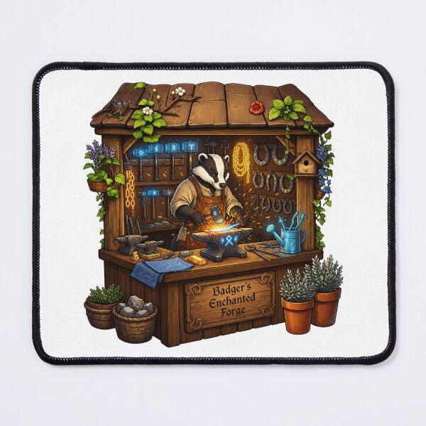 Item preview, Badger's Enchanted Forge | Fantasy Blacksmith | Magical Smithy | Woodland Craftsman | Cozy Forge Workshop designed and sold by MrDev.