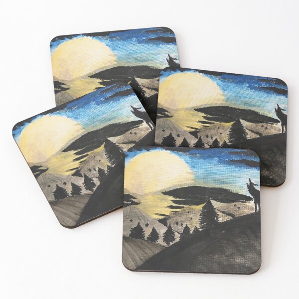 Item preview, Silhoutte Wilderness Mountain with a Wolf designed and sold by Aquamarineelle.