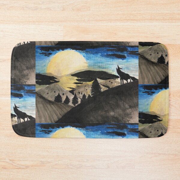 Item preview, Silhoutte Wilderness Mountain with a Wolf designed and sold by Aquamarineelle.