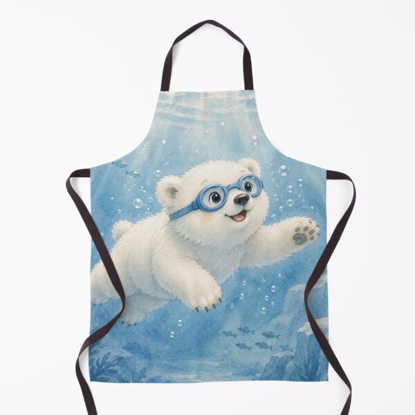 Item preview, Cute Polar Bear Swimming Underwater Watercolor | Happy Arctic Bear designed and sold by Snikdha.