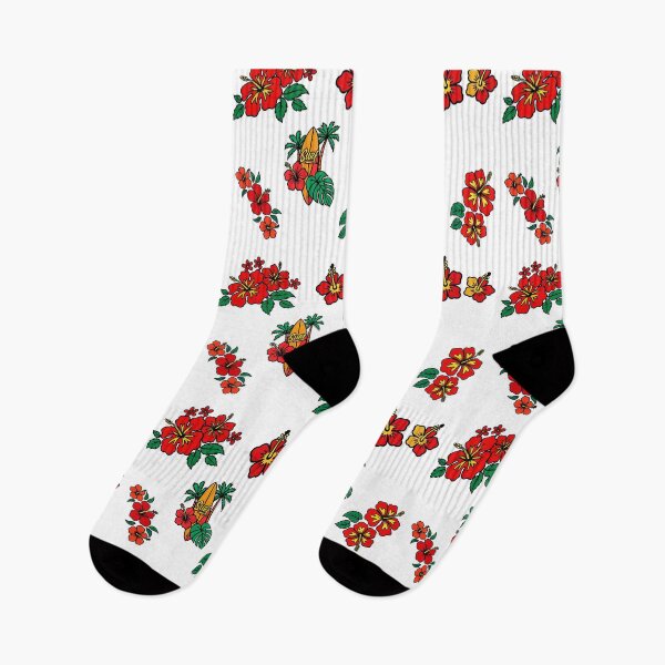 Item preview, Retro Surf Hibiscus Tropical Flowers Halftone Pop Art designed and sold by DonnaRaine.
