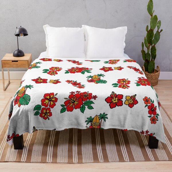 Item preview, Retro Surf Hibiscus Tropical Flowers Halftone Pop Art designed and sold by DonnaRaine.