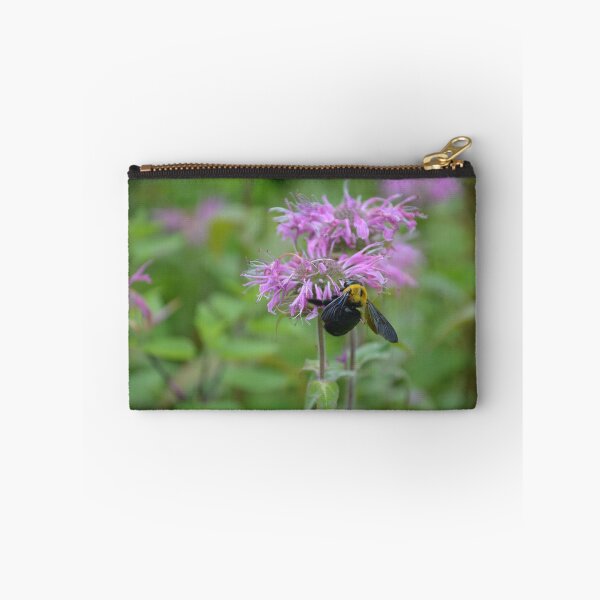 Item preview, Bumblebee Gathering Nectar on Bergamot Flower designed and sold by MiraNadaPrints.
