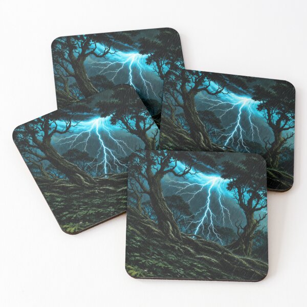 Item preview, Epic Moody Dark Forest Lightning Storm Thunderstorm designed and sold by Nexus Space.