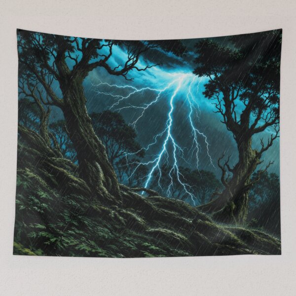 Item preview, Epic Moody Dark Forest Lightning Storm Thunderstorm designed and sold by Nexus Space.