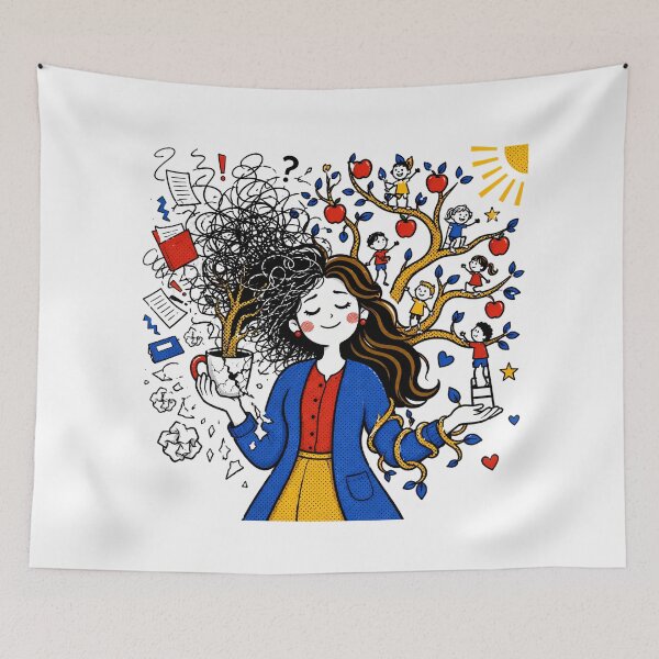 Item preview, Teacher Burnout Doodle For Elementary Educators designed and sold by chattsuede.