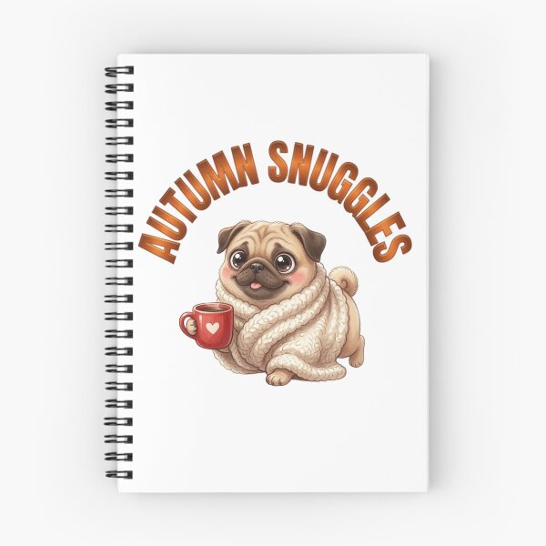 Item preview, Autumn Snuggles | Cute Cosy Pug | Fall Pug with Blanket and Coffee | Pug Lover Gift designed and sold by PugBetty.