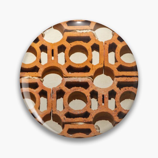 Item preview, Terracotta Ventilation Blocks Patterned Wall With Circular Holes And Repeating Geometric Texture designed and sold by Nmallia.