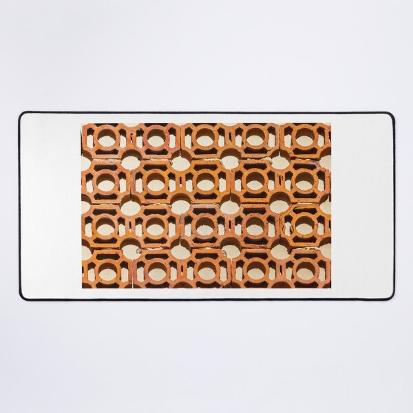 Item preview, Terracotta Ventilation Blocks Patterned Wall With Circular Holes And Repeating Geometric Texture designed and sold by Nmallia.