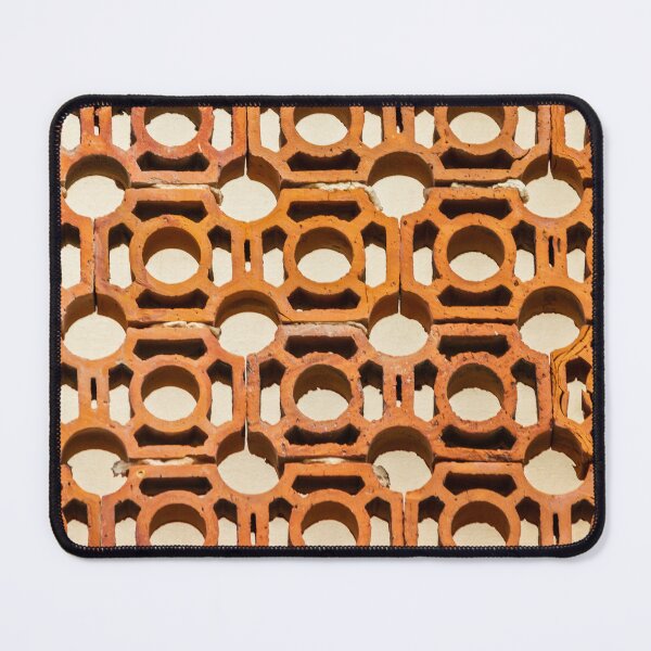 Item preview, Terracotta Ventilation Blocks Patterned Wall With Circular Holes And Repeating Geometric Texture designed and sold by Nmallia.