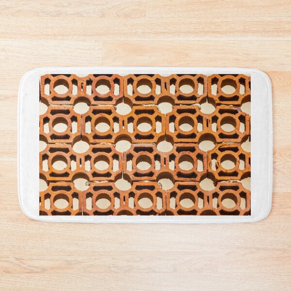 Item preview, Terracotta Ventilation Blocks Patterned Wall With Circular Holes And Repeating Geometric Texture designed and sold by Nmallia.