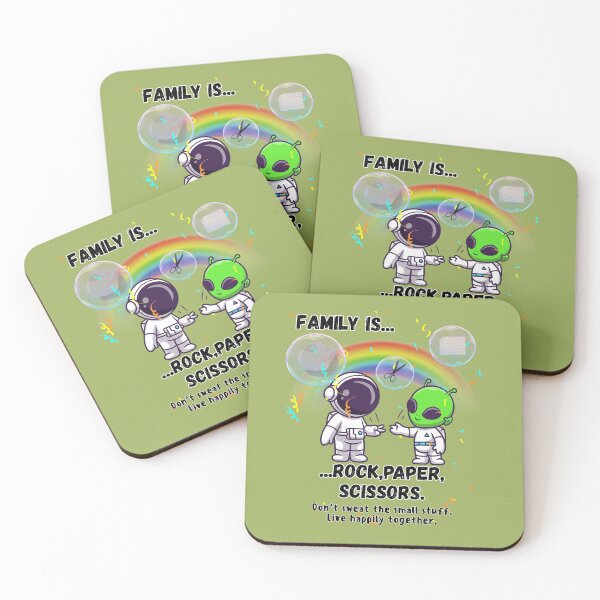 Item preview, Family Is Rock, Paper, Scissors – Cute Astronaut & Alien designed and sold by AhmadAnnaPrints.