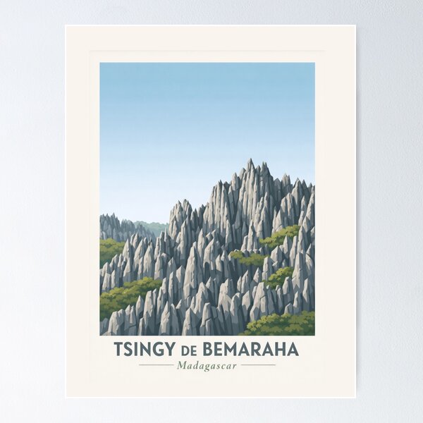 Item preview, Madagascar Vintage Travel Poster Exotic Island Nature Wall Art designed and sold by Eclipse 3699.
