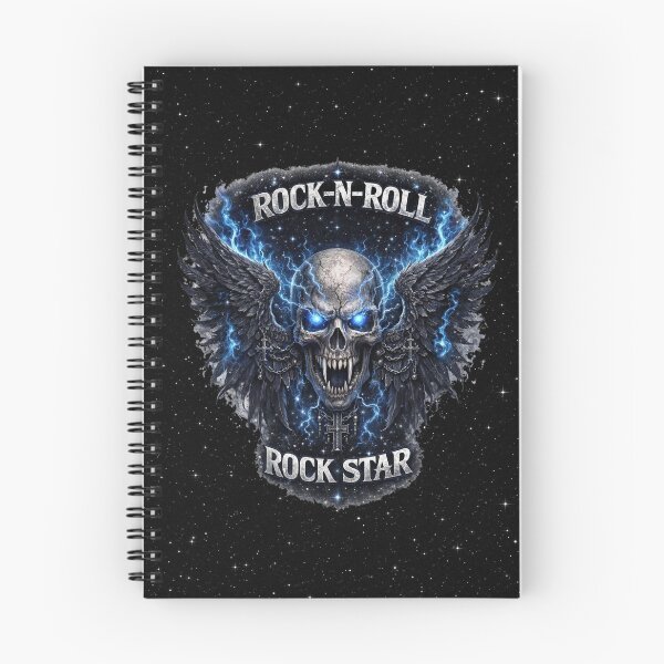 Item preview, Rock‑N‑Roll Fanged Skull — Blue‑Eyed Winged Rock Star Emblem designed and sold by MysticOzzy.