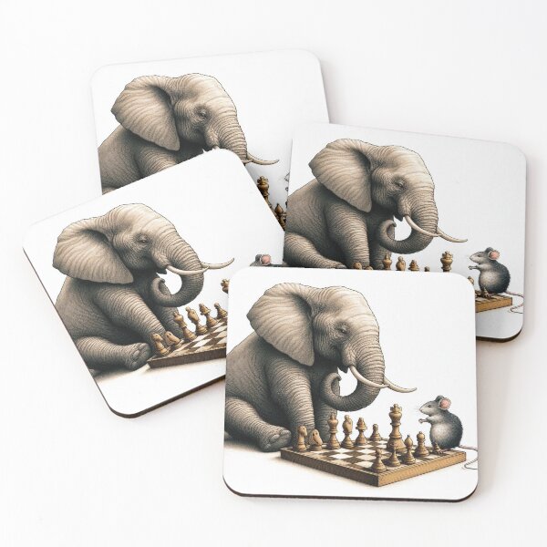 Item preview, Surreal Elephant and Mouse Playing Chess designed and sold by JALNERVION SHOP.