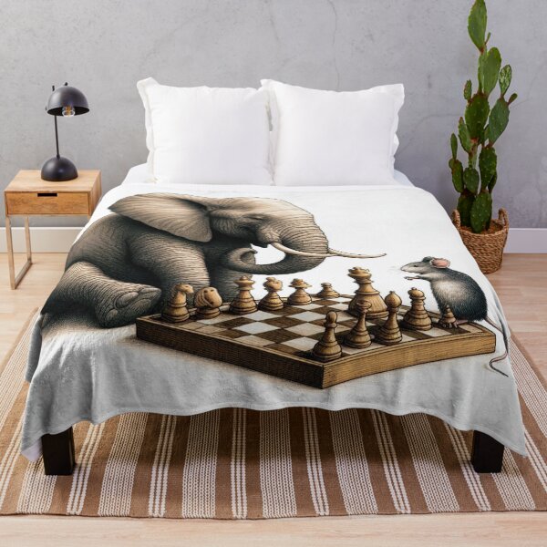 Item preview, Surreal Elephant and Mouse Playing Chess designed and sold by JALNERVION SHOP.