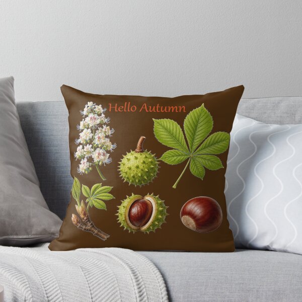 Item preview, Hello Autumn Chestnut Tree Botanical Illustration Fall Season Art designed and sold by Evelashop.