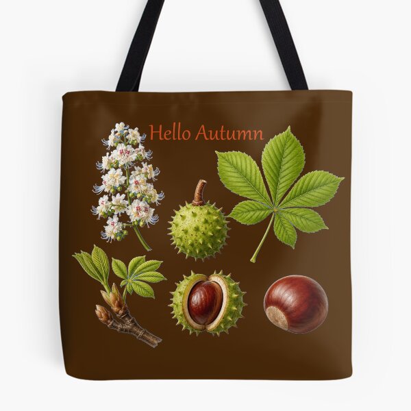 Artikelvorschau, Hallo Herbst! Botanische Illustration eines Kastanienbaums – Herbstliche Kunst entworfen und verkauft von Evelashop.
