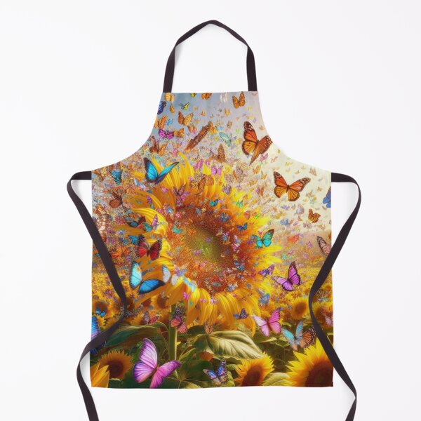 Item preview, butterflies fluttering around a sunflower designed and sold by JALNERVION SHOP.