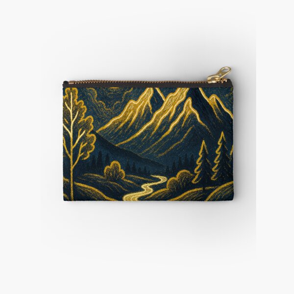 Item preview, Elegant Gold Line Art Mountain Moon Night Landscape designed and sold by Nexus Space.