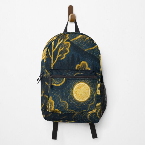 Item preview, Elegant Gold Line Art Mountain Moon Night Landscape designed and sold by Nexus Space.