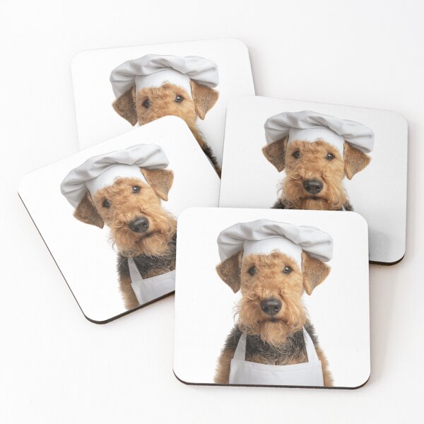 Item preview, Funny Airedale Terrier Dog Chef Realistic Animal Cooking Humor Art designed and sold by LazyOwlStore.