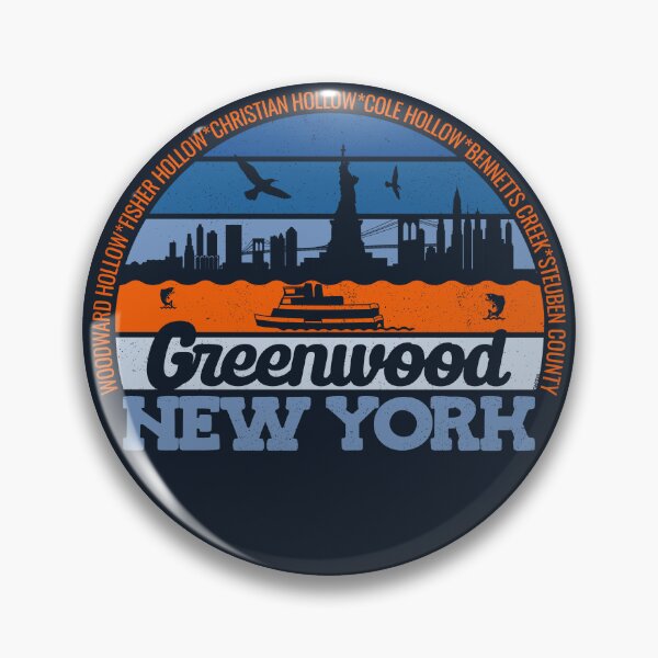 Item preview, Greenwood New York Sunset Retro Vintage Local Pride Logo designed and sold by CRHPOD20.