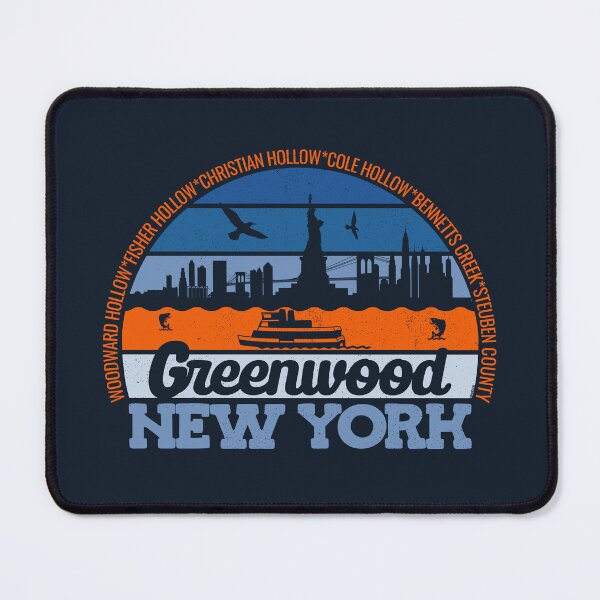 Item preview, Greenwood New York Sunset Retro Vintage Local Pride Logo designed and sold by CRHPOD20.