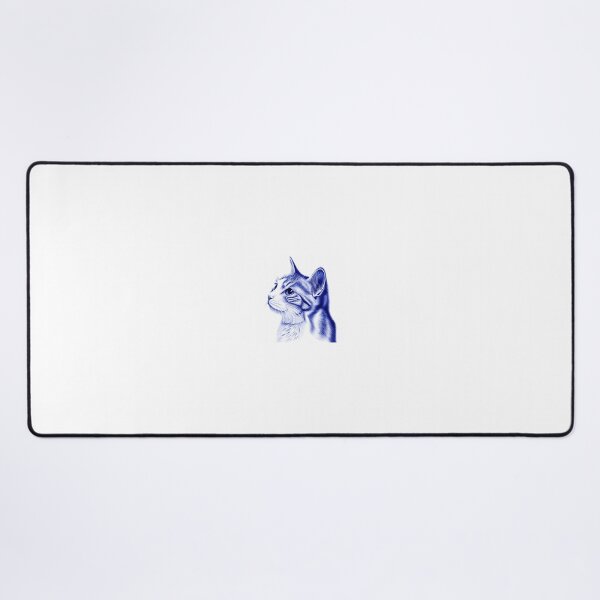 Item preview, Every line tells a story. A stunning blue ballpoint pen illustration capturing the quiet curiosity and timeless elegance of a cat. Perfect for cat lovers and art enthusiasts alike. ?? designed and sold by Omar97-.