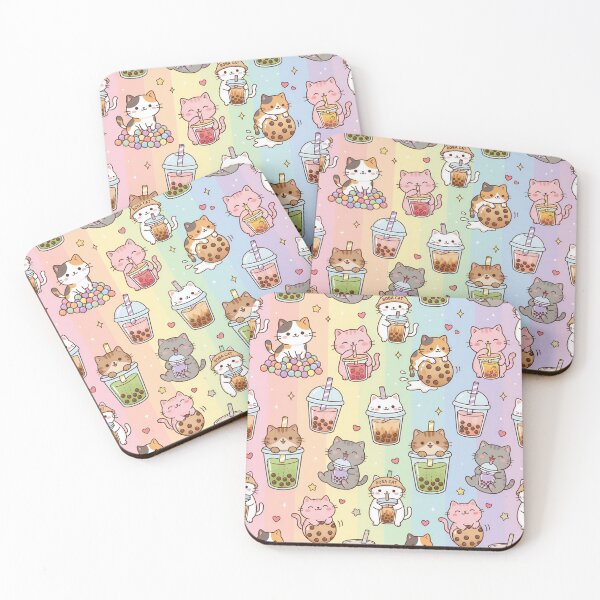 Item preview, Super Cute Kawaii Boba Cats designed and sold by FunFitsFactory.