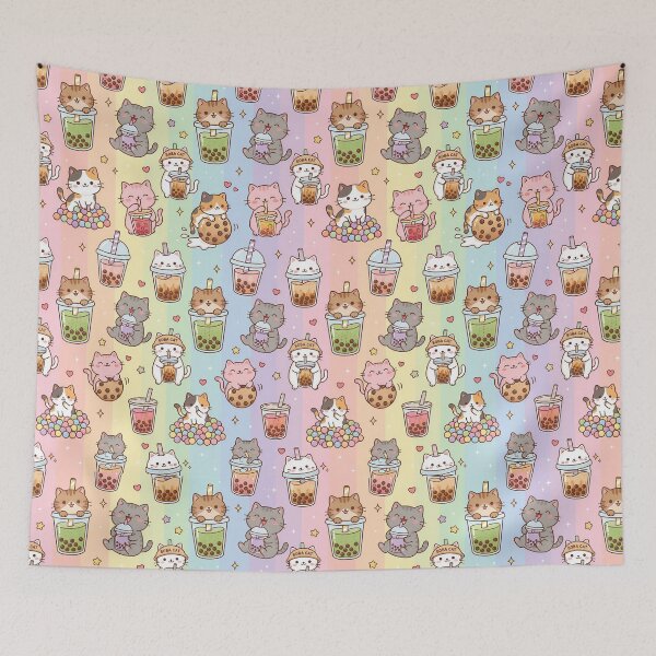 Item preview, Super Cute Kawaii Boba Cats designed and sold by FunFitsFactory.