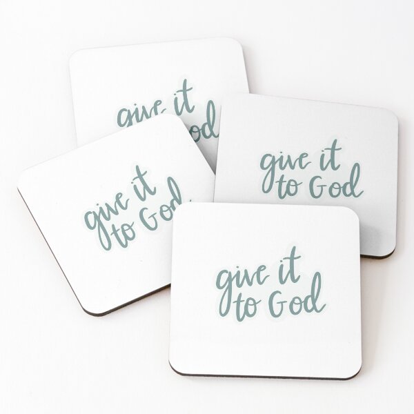 Item preview, Cute green "give it to god" cursive print designed and sold by CaroPrintsCo..