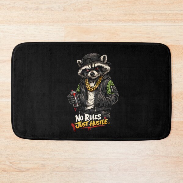 Item preview, Raccoon "No Rules. Just Hustle." designed and sold by Svetrovnia - Street Style.