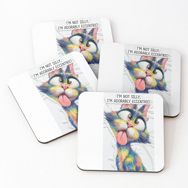 Item preview, Funny Colorful Cat Sticker PNG - Adorably Eccentric Funny Pet Meme designed and sold by Arts121.
