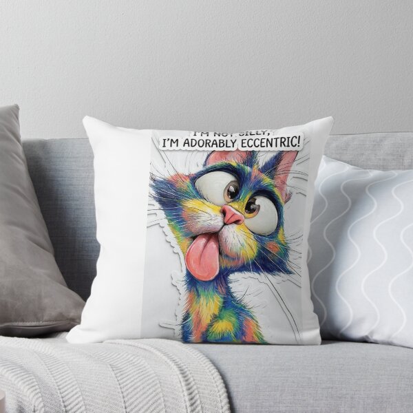 Item preview, Funny Colorful Cat Sticker PNG - Adorably Eccentric Funny Pet Meme designed and sold by Arts121.