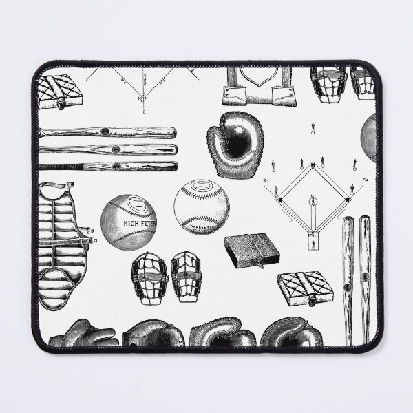 Item preview, antique baseball equipment sports vintage illustration designed and sold by Gossip Rag.