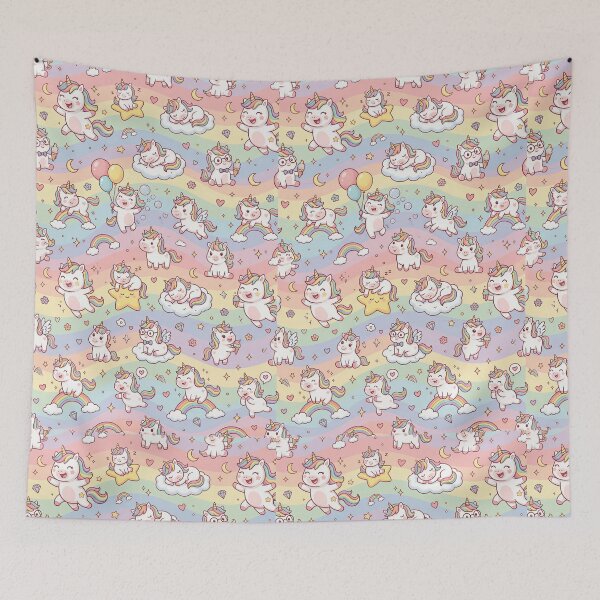 Item preview, Super Cute Kawaii Unicorns designed and sold by FunFitsFactory.