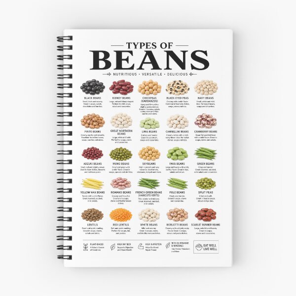 Item preview, Types of Beans Poster | Illustrated Bean Identification Chart | Kitchen Wall Art | Educational Food Print designed and sold by PIXEL POP DESIGNS - Beyond the Norm!.