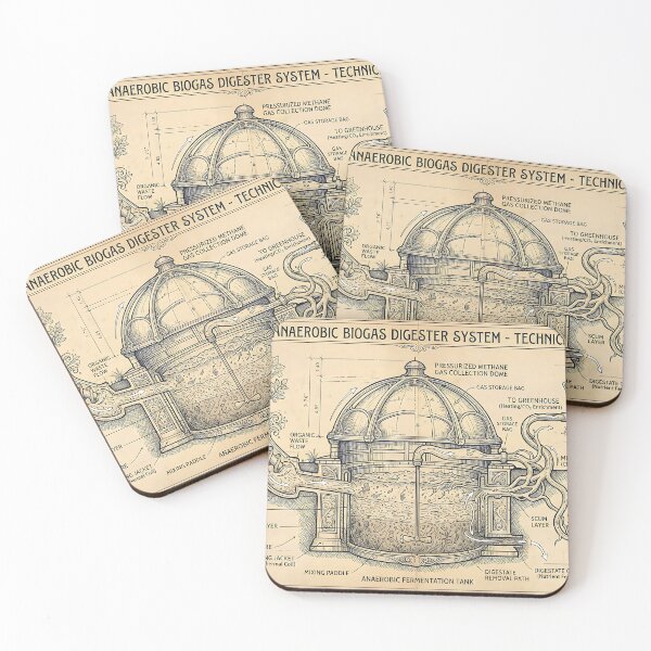 Item preview, Vintage Anaerobic Biogas Digester Solarpunk Schematic designed and sold by MintedMinds.