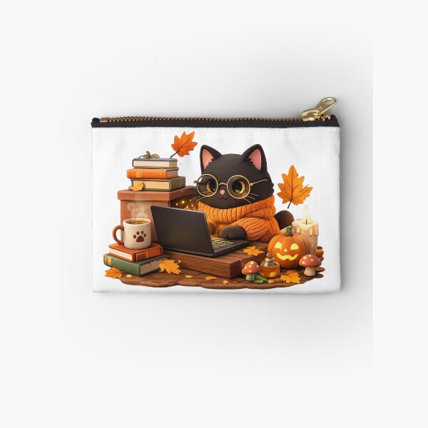 Item preview, Cute Black Cat Programmer | Cozy Halloween Coding Sticker designed and sold by FatmaAhmed90.